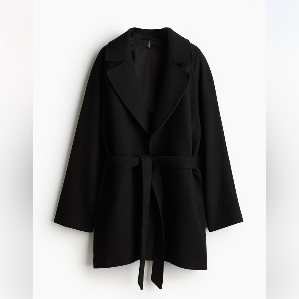 Tie-Belt Felted Pea Coat